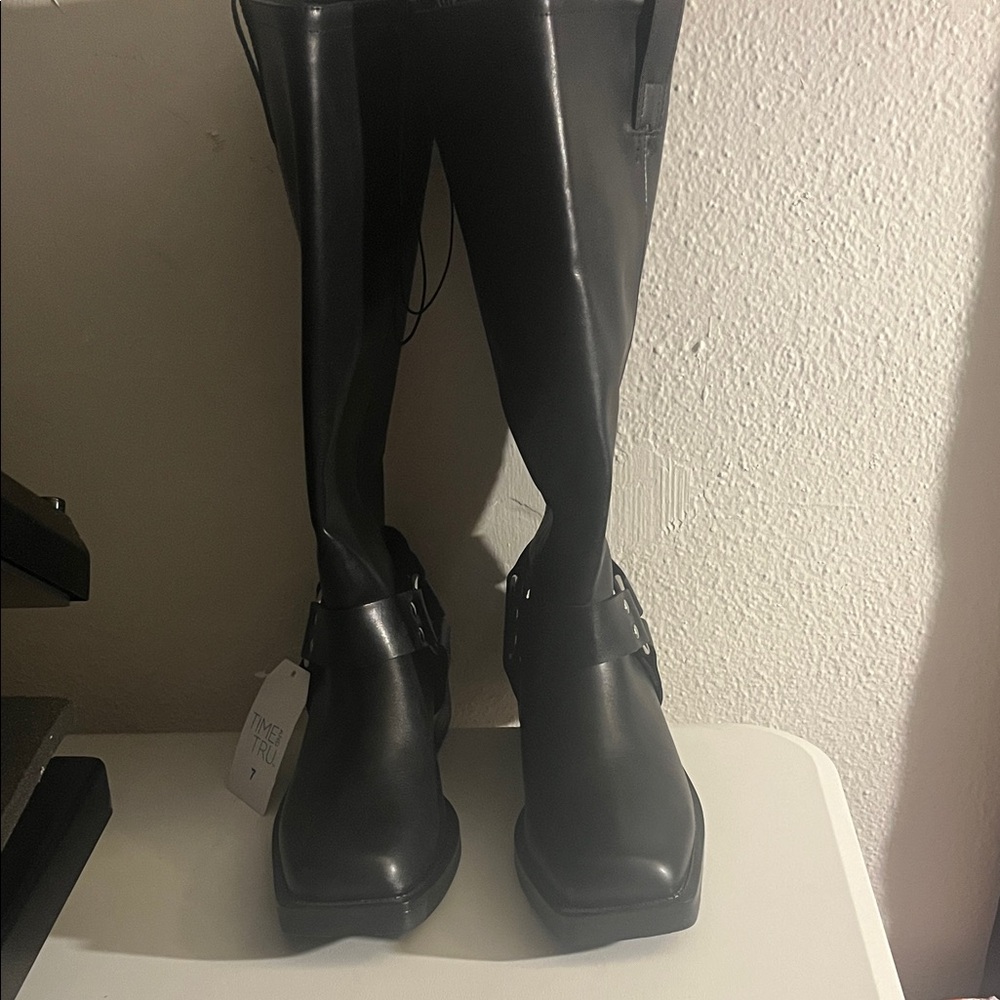 Time and Tru Black Over the Knee Boots